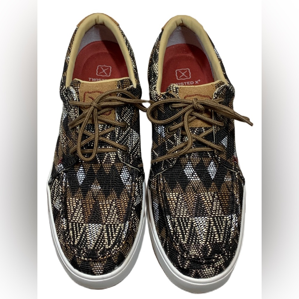 Twisted X Loper Men Casual Black Multi Aztec Shoes SZ 9 1/2. Excellent Condition